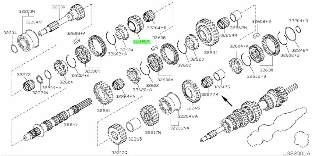 6Th Gear Assembly To Suit Nissan 370Z Z34 2014~Onwards 32340 - Cd40C Cd009/Cd00A Gearbox And
