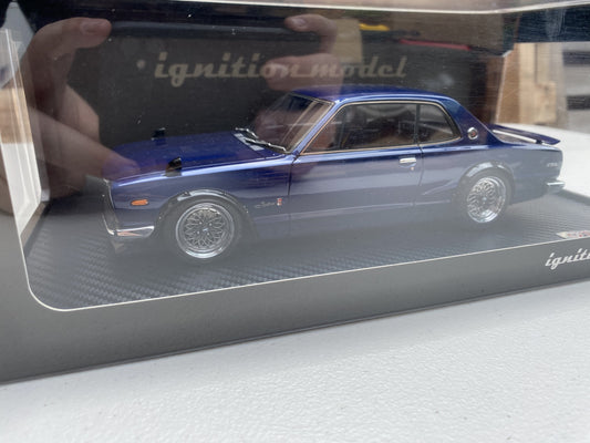 Genuine Ignition 1/18 Nissan Skyline 2000 GTR KPGC10 - Blue IG0773 - Vega Autosports