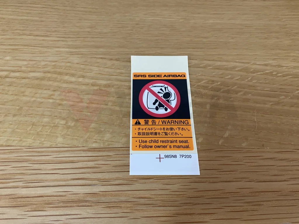 Air bag Decal Label to suit Nissan Skyline R34 Models (All), Silvia S15, 350Z - Vega Autosports
