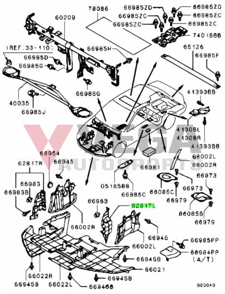 Air Guide Panel (Lhs) To Suit Mitsubishi Lancer Evolution 7 / 8 9 Mr591267 Exterior