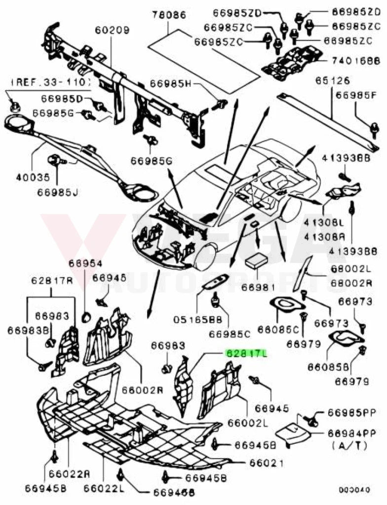Air Guide Panel (Lhs) To Suit Mitsubishi Lancer Evolution 7 / 8 9 Mr591267 Exterior