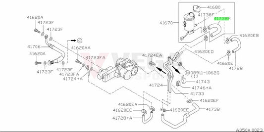 Attesa E-TS Reservoir Suction Hose to suit Nissan Skyline GTR R32 / R33 / R34 41738-05U10 Differential
