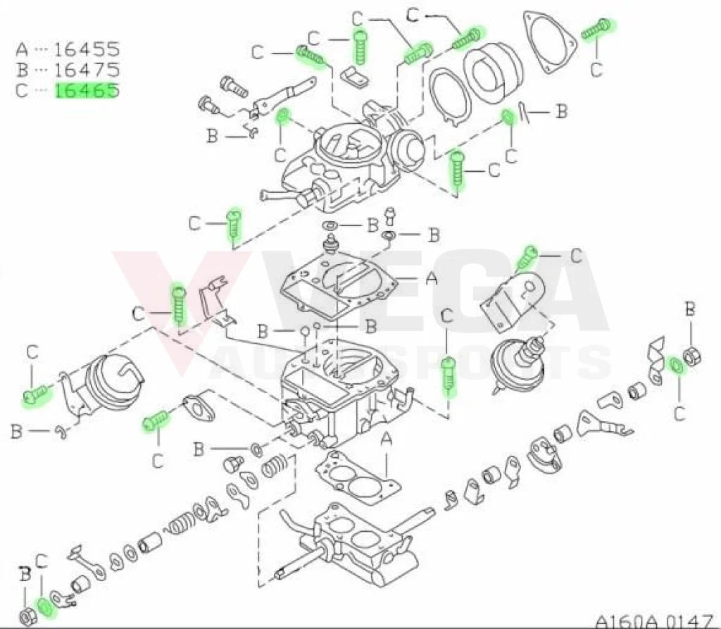 Carburetor Repair Screw Kit To Suit Datsun 1200 Ute Late 8910 C120 C22 B122 16465-G5210 Engine