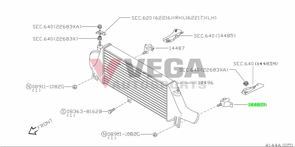 *Clearance Stock* Lower Intercooler Bracket LHS to suit Nissan Skyline R32 / R33 GTR 14481-05U05 - Vega Autosports