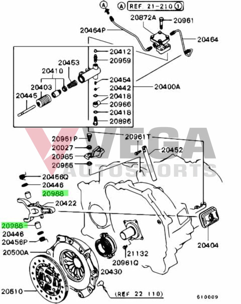 Clutch Fork Bushing To Suit Mitsubishi Lancer Evolution 8 / 9 Mr953913 Gearbox And Transmission