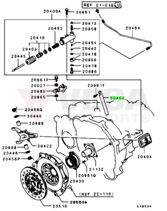 Clutch Release Fork Shaft To Suit Mitsubishi Lancer Evolution 4 - 7 Md747283 Gearbox And