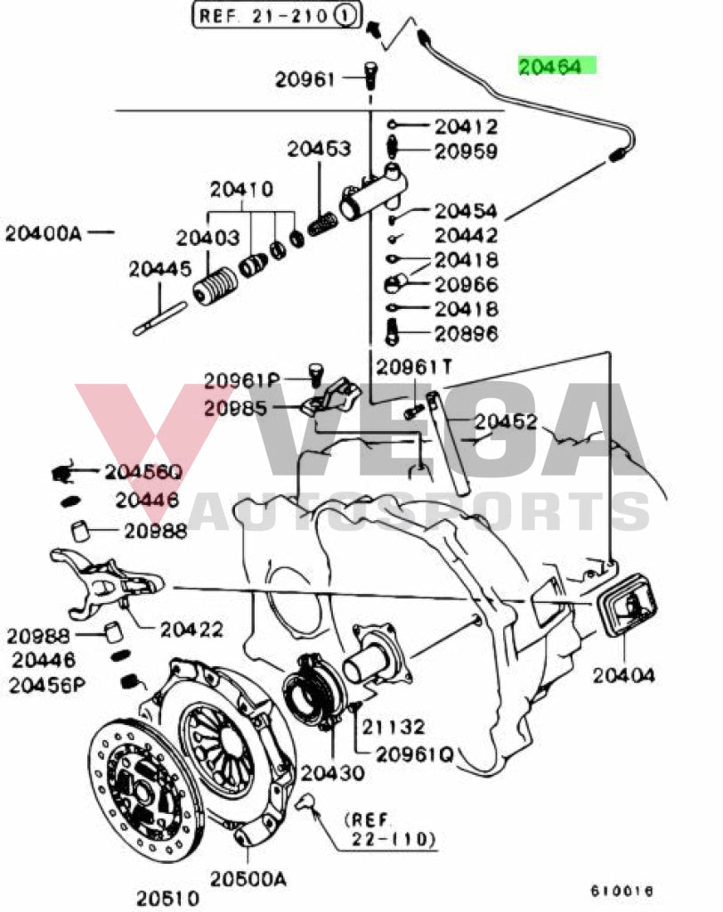 Clutch Release Tube To Suit Mitsubishi Lancer Evolution 4 - 9 2348A038 Gearbox And Transmission