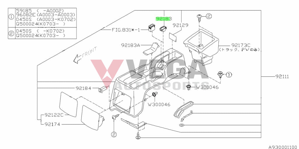 Coin Tray To Suit Subaru Impreza Gc8/Gf8 92-00 92024Ga380Bg Interior