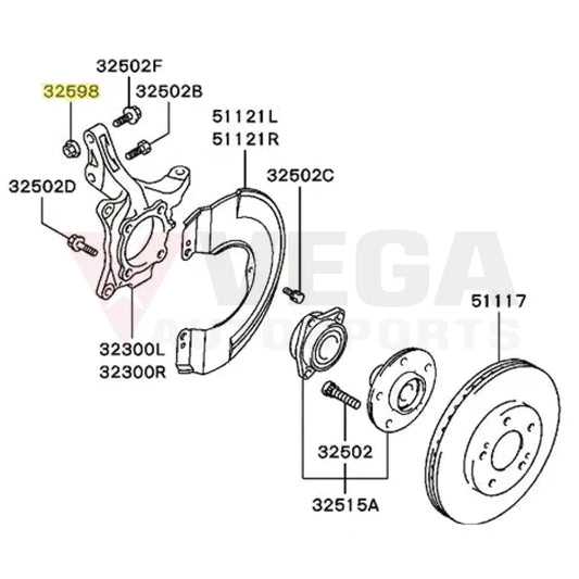 Crossmember / Knuckle M14 Nut to suit Mitsubishi Lancer Evolution 7 8 9 MD090875 Nuts / Bolts / Screws