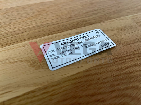 Decal A/c Refrigerant Caution To Suit Mitsubishi Lancer 7 / 8 9 Ct9A Emblems Badges And Decals