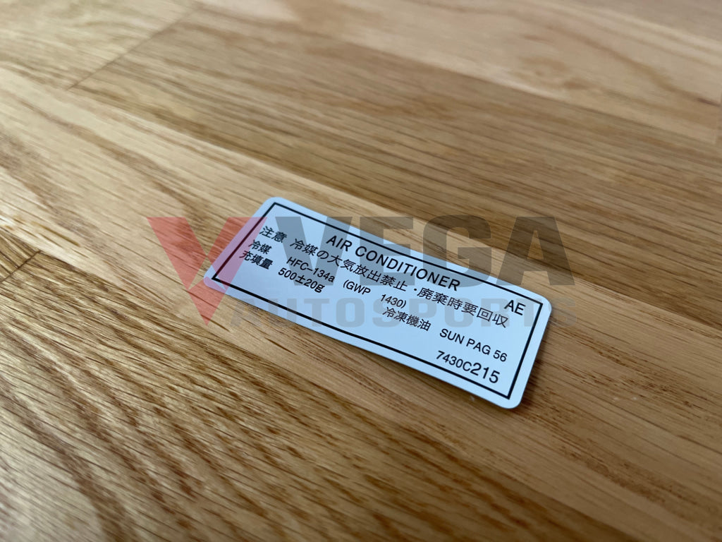 Decal A/c Refrigerant Caution To Suit Mitsubishi Lancer 7 / 8 9 Ct9A Emblems Badges And Decals