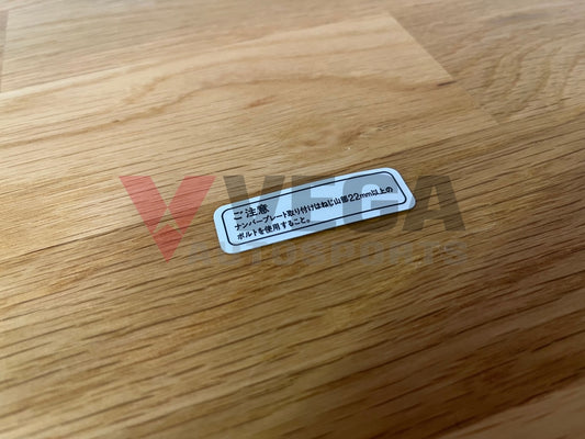 Decal License Plate Caution To Suit Mitsubishi Lancer 7 / 8 9 Ct9A Emblems Badges And Decals