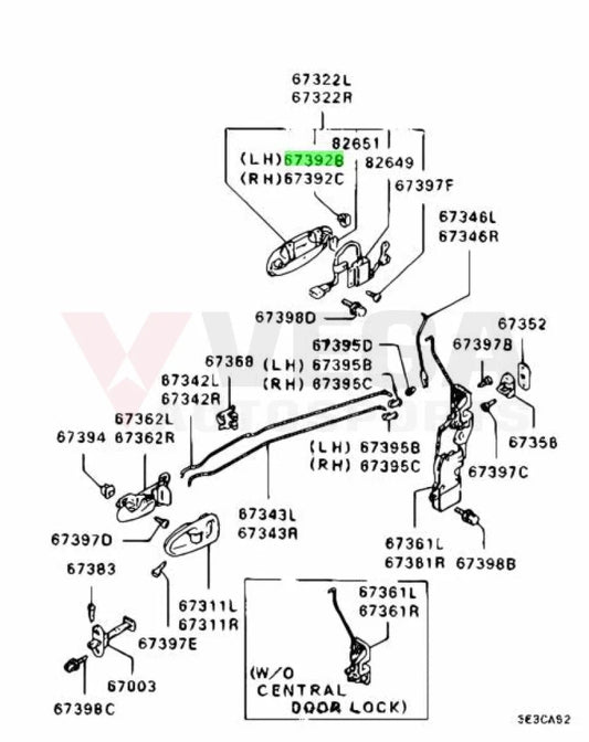 Door Handle Locking Clip (Lhs) To Suit Mitsubishi Lancer Evolution 1 - 9 Mu481090 Nuts / Bolts