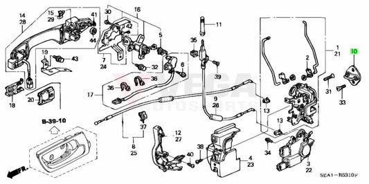 Door Striker Assembly to suit Honda Civic FD1 FD2 72135-SDA-A01 - Vega Autosports