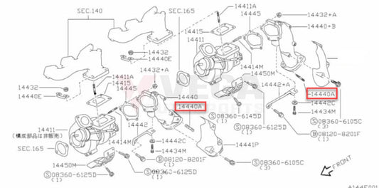 Dump Pipe To Front Exhaust Stud Suit Nissan R32 / R33 R34 Gtr 14064-N420A