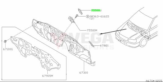 Foot Rest Cover to suit Nissan Skyline R33 GT-R/GTS R34 GT-R/GTT 67845-70T00 - Interior