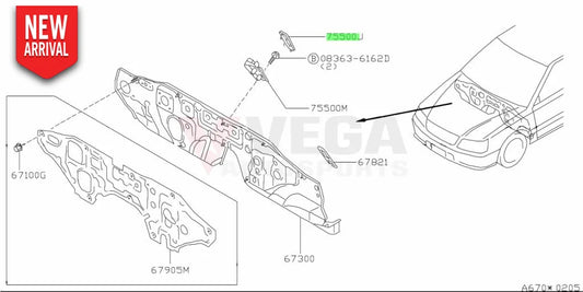 Foot Rest Cover to suit Nissan Skyline R33 GT-R/GTS R34 GT-R/GTT 67845-70T00 - Interior