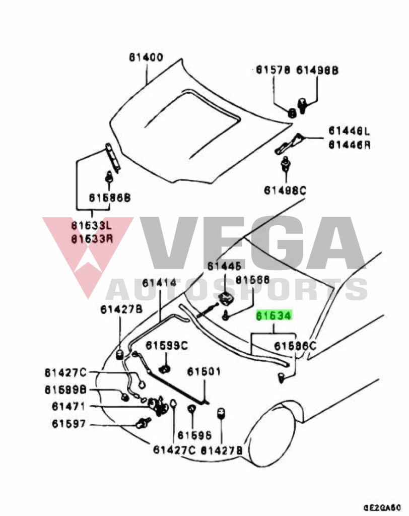 Front Cowl Panel Rubber Seal to suit Mitsubishi Lancer Evolution 1 2 3 CD9A CE9A Exterior