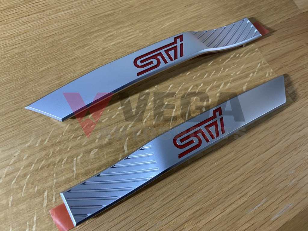 Front Fender 'STi' Side Moldings Silver to suit Subaru Impreza WRX STi 08-14 GRB GVB - Vega Autosports
