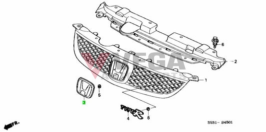 Front Grille Emblem To Suit Honda Civic Type R Ep3 75700-S5T-E11 Emblems Badges And Decals