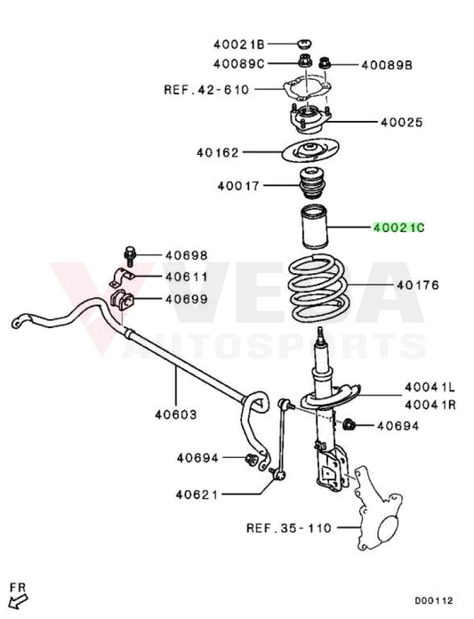 Front Strut Dust Cover to suit Mitsubishi Lancer Evolution 5 - 9 4060A646 Suspension