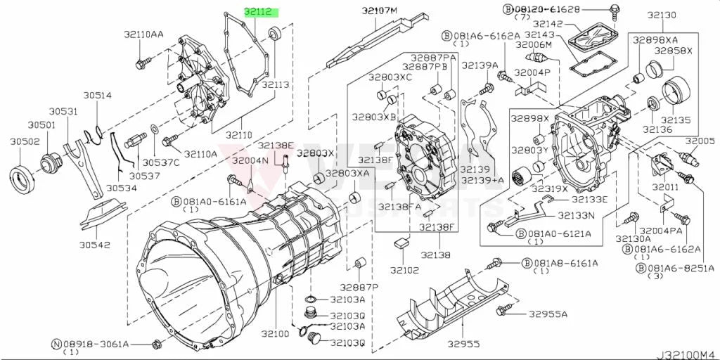 Front Transmission Cover Plate Gasket 6Mt To Suit Nissan Fairlady 350Z 370Z G35 G37 - 32112-Cd000