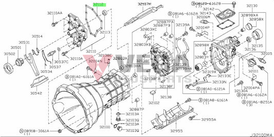 Front Transmission Cover Plate Gasket 6Mt To Suit Nissan Fairlady 350Z 370Z G35 G37 - 32112-Cd000