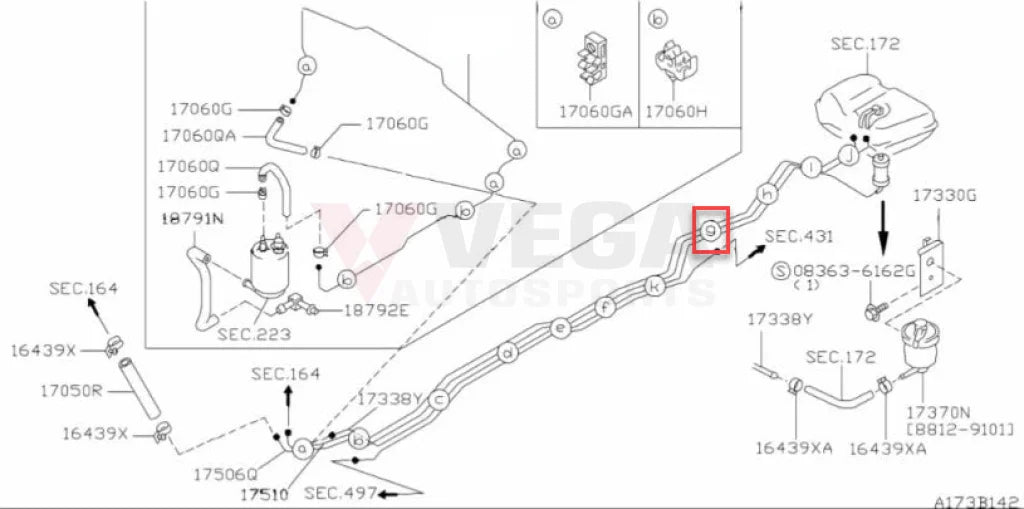 Fuel Line Clip (3-Line) To Suit Nissan Skyline R32 Models Silvia S13 / 180Sx 01561-00291