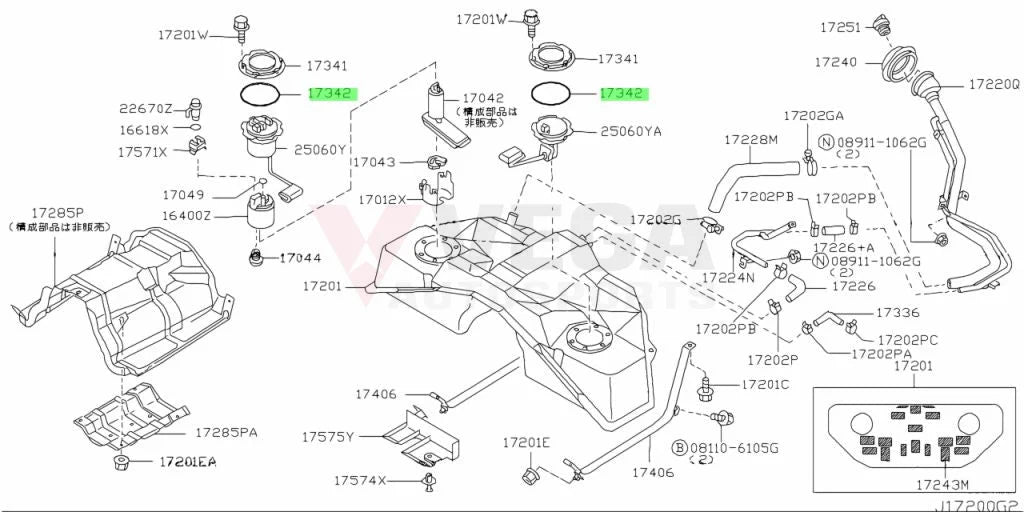 Fuel Tank Sender Seal (O-Ring) to suit Nissan 180SX RPS13 300ZX Z32 Silvia S13 & Skyline R31 & R32 GTS / GTS25 / GTS-4
