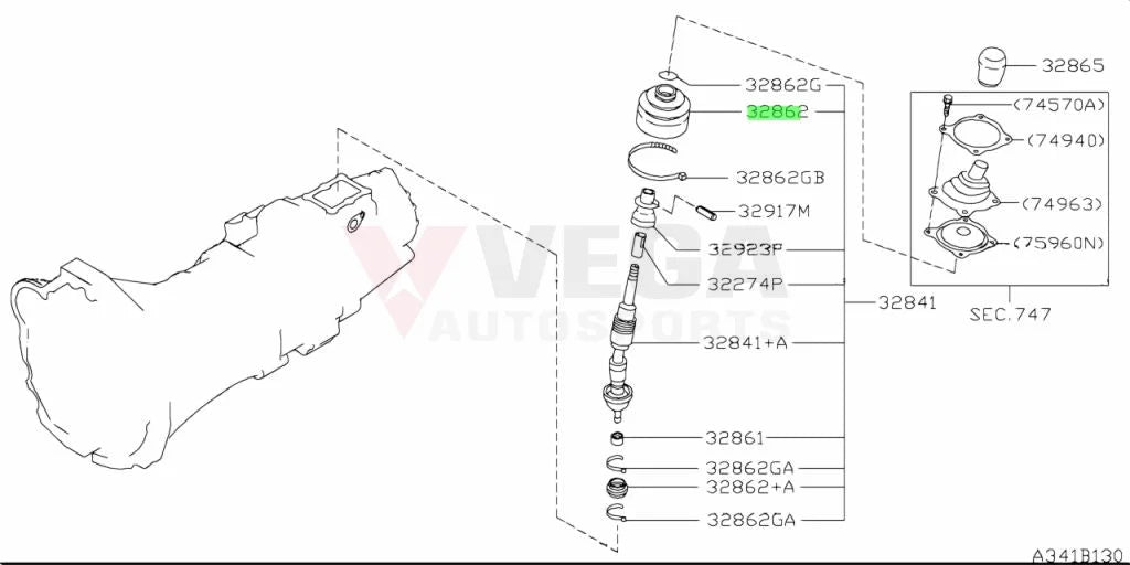 Gear Shifter Housing Boot To Suit Nissan R34 Gtr 32862-Aa400 Gearbox And Transmission