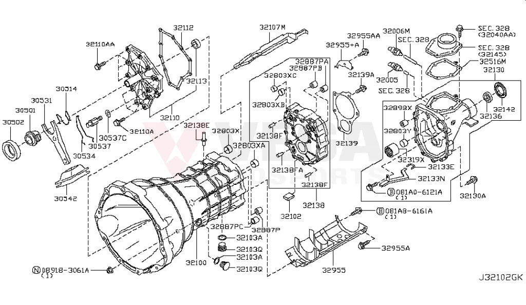 Gearbox Front Cover To Suit Nissan Fairlady 300Zx Z32 32110-30P01 And Transmission