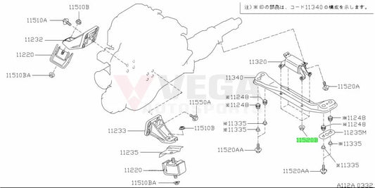 Gearbox Mount Nut To Suit Nissan Skyline R32 / R33 Gtr Gts-T R34 Gt-T 01225-00481 And Transmission