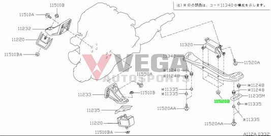 Gearbox Mount Nut To Suit Nissan Skyline R32 / R33 Gtr Gts-T R34 Gt-T 01225-00481 And Transmission