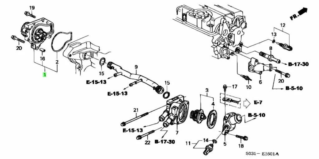 Genuine Honda Water Pump To Suit B-Series 19200-P72-013 Cooling