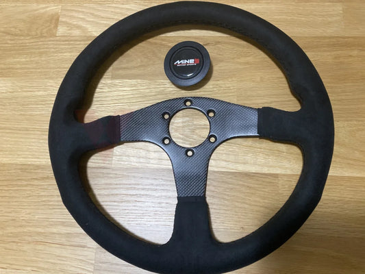 Genuine Mines Steering Wheel and Horn - Black Stitch - Vega Autosports