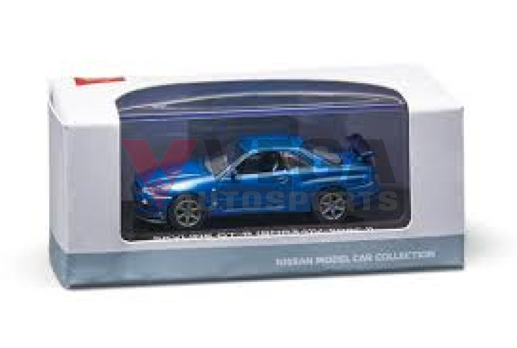Genuine Nissan R34 GTR V-Spec 2 - Bayside Blue Model 1/64 Scale - Vega Autosports