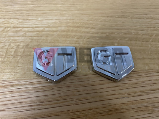 'GT' Chrome Fender Emblems to suit Nissan Skyline R32 GTS-t 63896-01U00 **Discontinued** - Vega Autosports