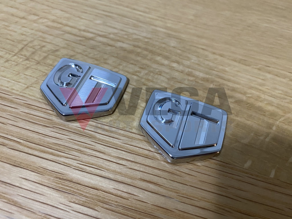 'GT' Chrome Fender Emblems to suit Nissan Skyline R32 GTS-t 63896-01U00 **Discontinued** - Vega Autosports