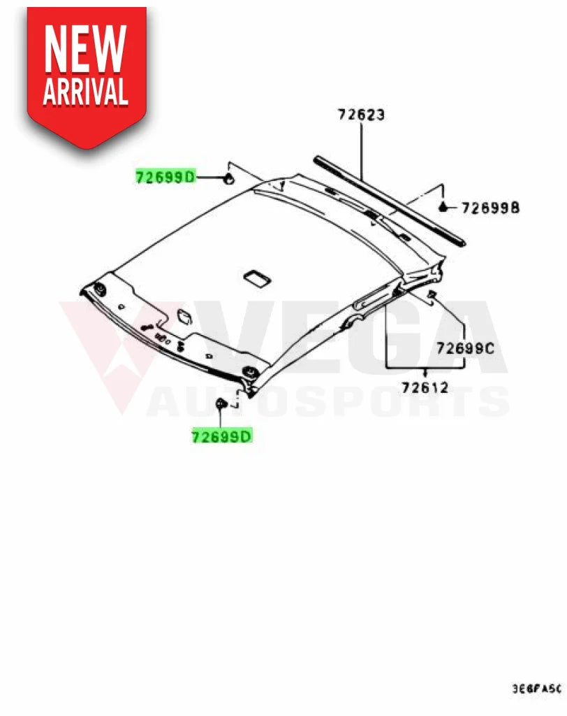 Head Liner / A-Pillar Trim Clip to suit Mitsubishi Lancer Evolution 4-9 MB817060 - Vega Autosports