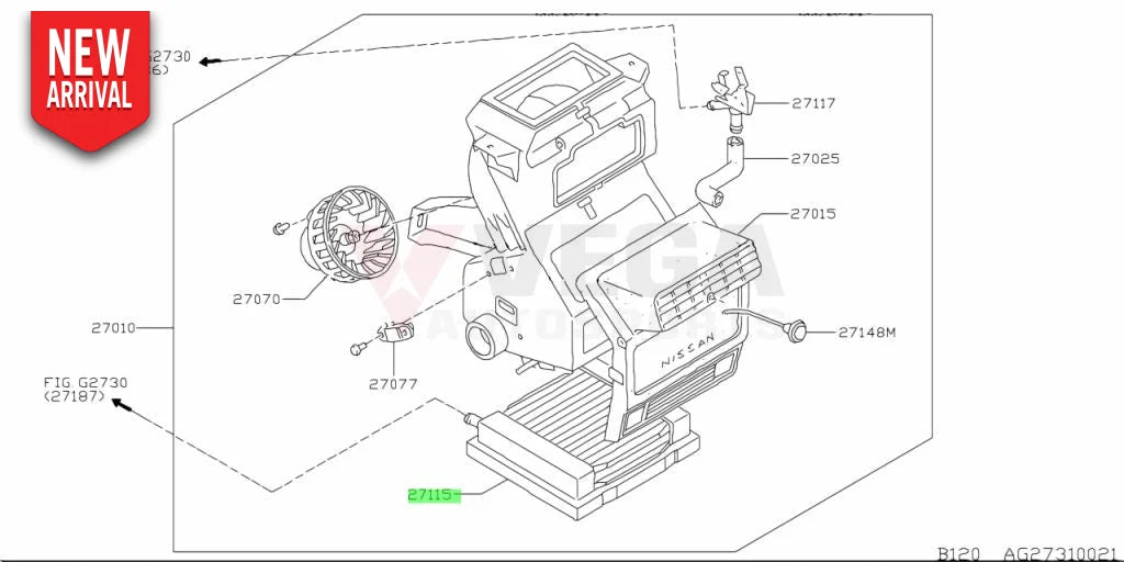 Heater Core Assembly to suit Nissan Datsun Sunny Truck B110 / B120 Ute 27013-H1001 - Cooling