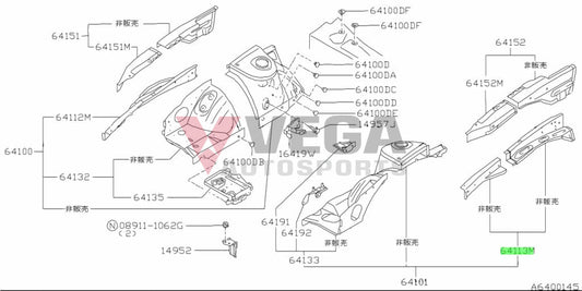 Hood Ledge (Inner) Upper Lhs To Suit Nissan Silvia S15 64111-70F00 Body Panels