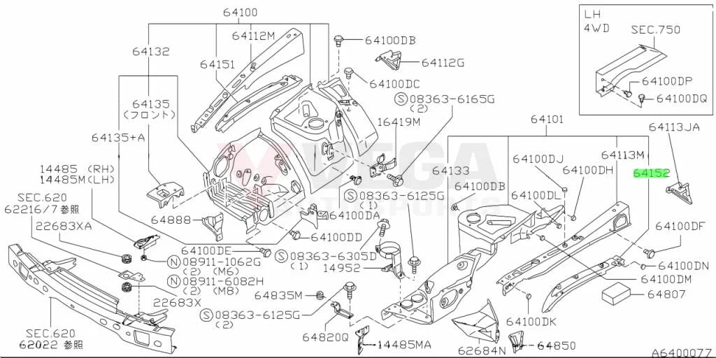 Hood Ridge Reinforcement Lhs To Suit Nissan Skyline R32 Gtr 64183-01U30 Body Panels