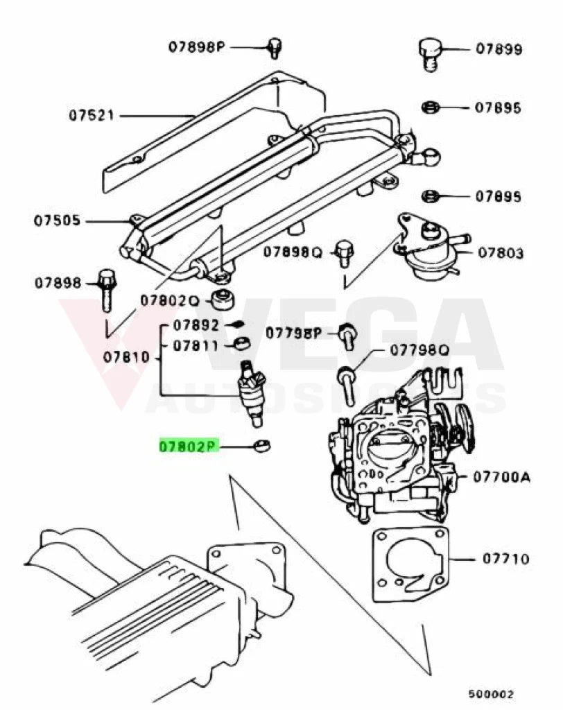 Injector O-Ring Lower Insulator to suit Mitsubishi Lancer Evolution 1-10 MD087060 - Fuel
