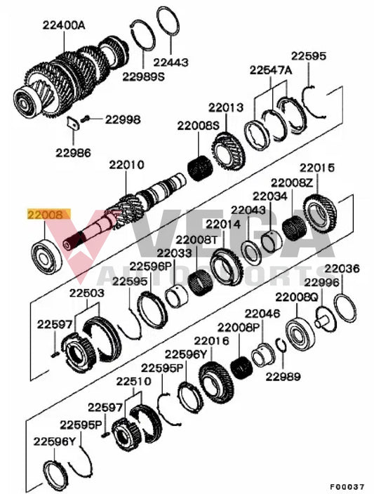Input Shaft Ball Bearing to suit Mitsubishi Lancer Evolution 7 / 8 / 9 (5-Speed) MD718030 Gearbox and Transmission