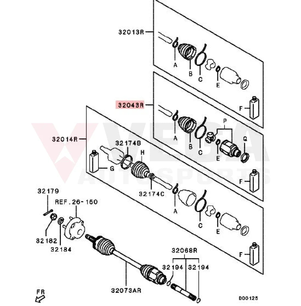 Joint Kit Front Axle Drive Shaft Inner Left/Right Mitsubishi Evo 10 3817A154 Differential