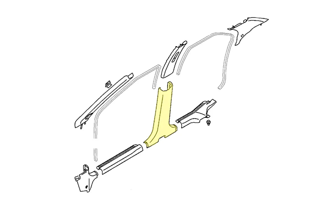 Lower B Pillar Garnish (Lhs Passenger) To Suit Mitsubishi Lancer Evolution 7 / 8 9 Mr627160 Interior