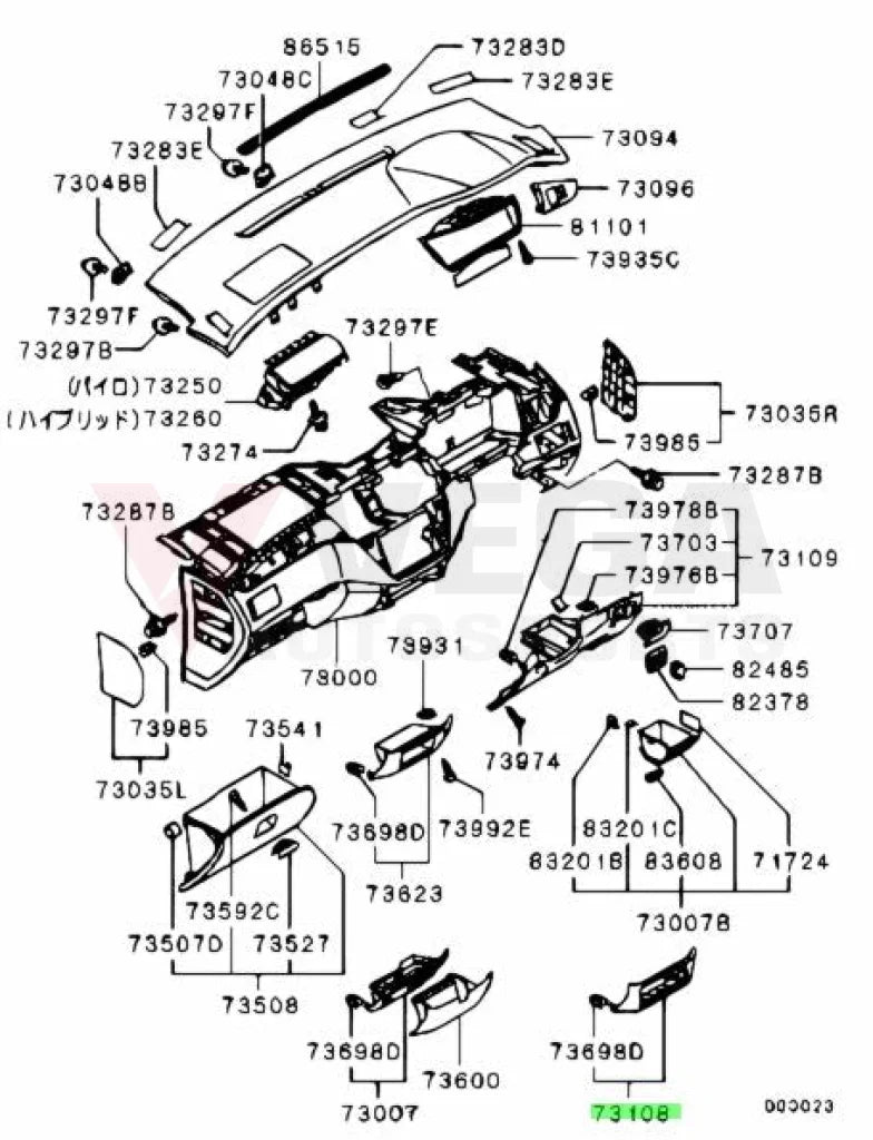 Lower Centre Instrument Panel To Suit Mitsubishi Lancer Evolution 7 / 8 9 Ct9A Ct9W Interior