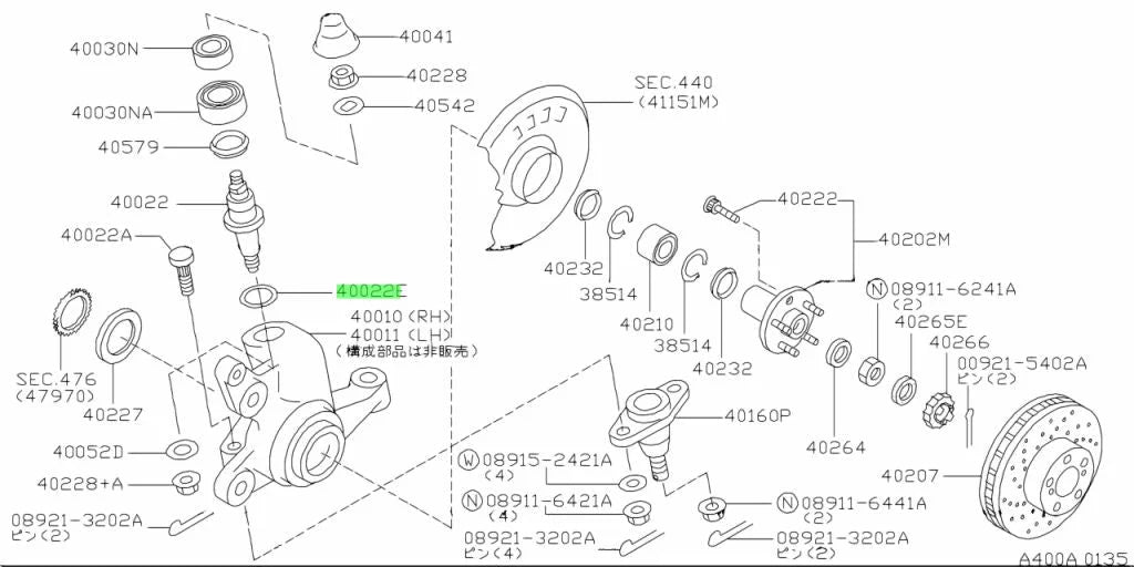 Lower Front Hub Kingpin Seal To Suit Nissan Skyline R32 / 33 34 Gtr And 300Zx Z32 40290-33P00
