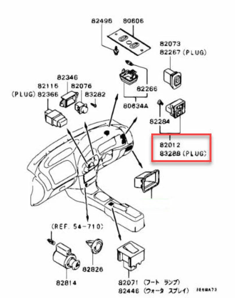 Mirror Control Switch To Suit Mitsubishi Lancer Evolution 4 / 5 6 6.5 Cp9A Mr227100 Electrical