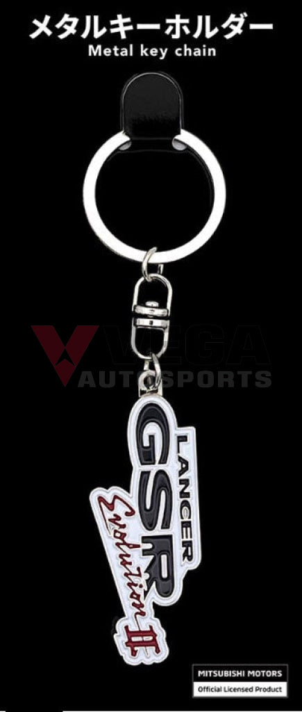 MITSUBISHI Lancer Evolution II Emblem Metal Keychain Genuine Mitsubishi Merchandise